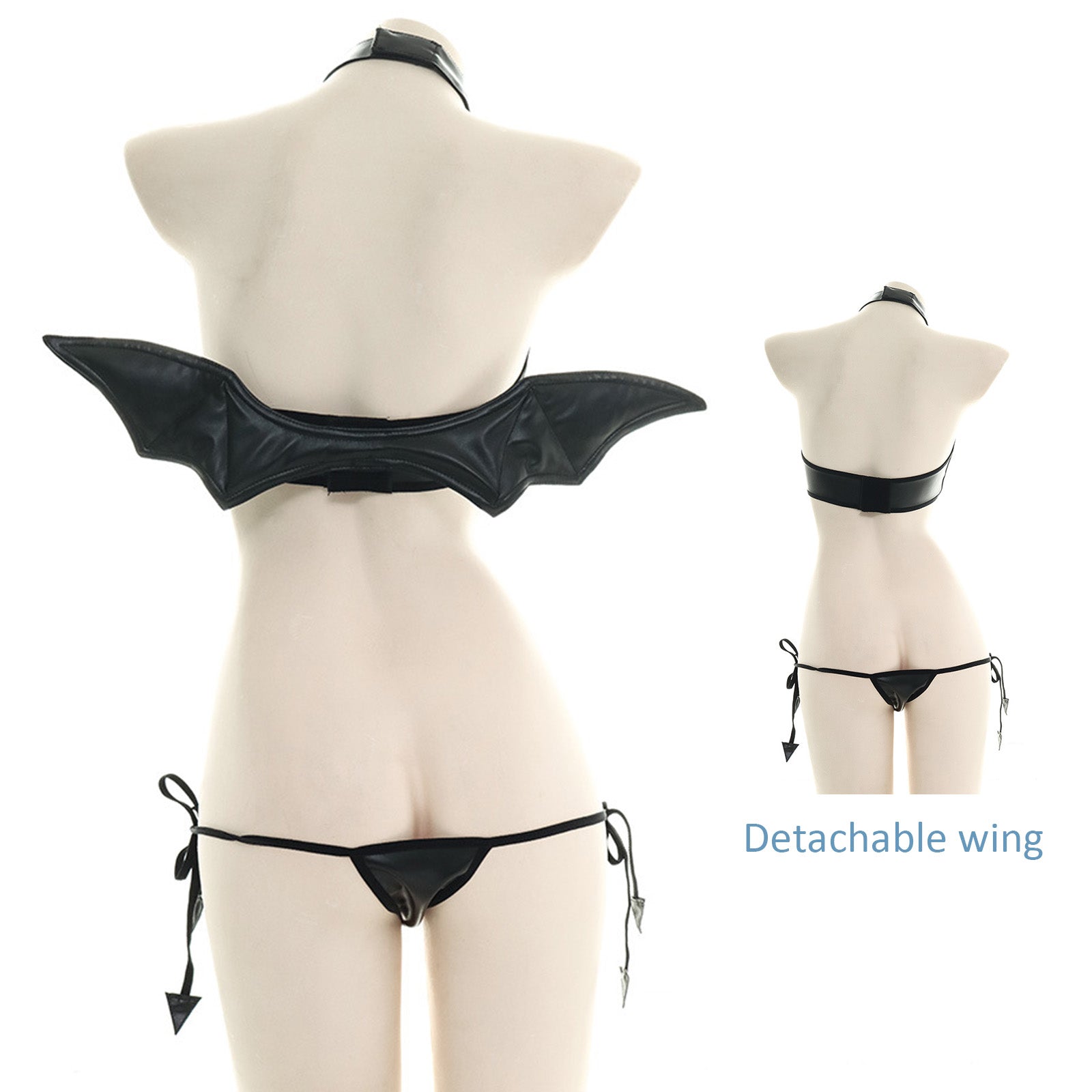 Hell Rider Succubus Lingerie Devil Latex Black Cosplay Costume