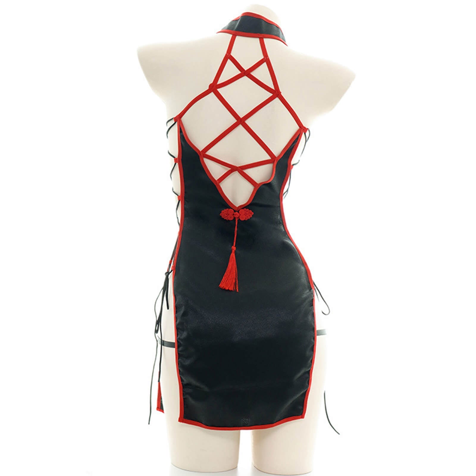 Chinese Strap Hollow Cheongsam Dress Anime Cosplay Lingerie Traditional Qipao Babydoll