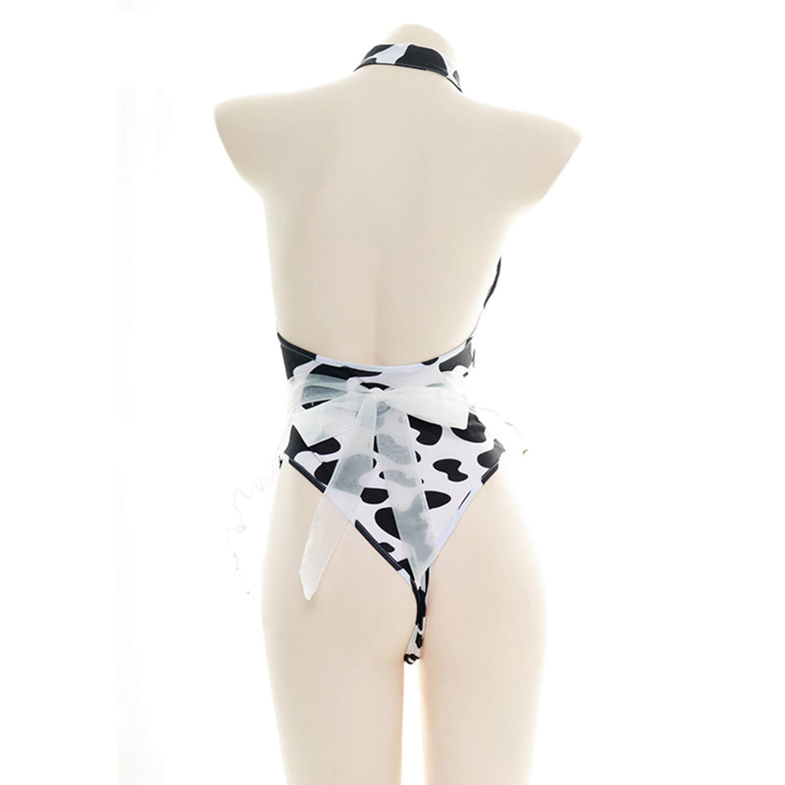 Cow Print Maid Anime Lingerie Lolita Japanese Hollow Out Cosplay Costume