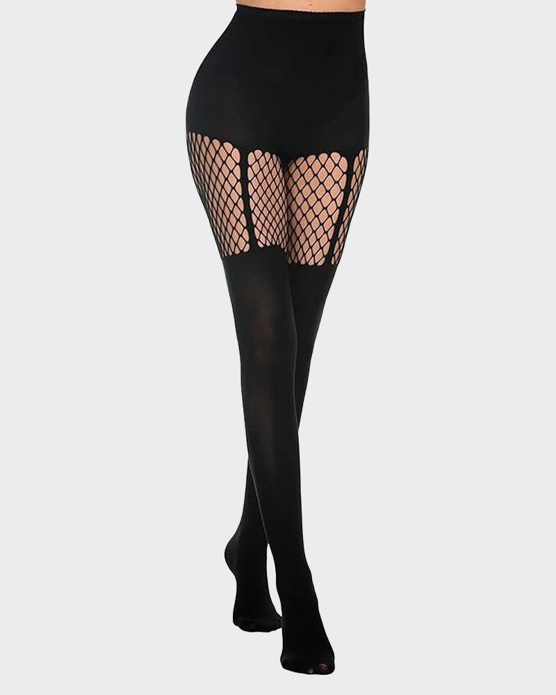 Mock Thigh High Stockings For Women Fishnet Tights Suspender Pantyhose  (bundle sale)