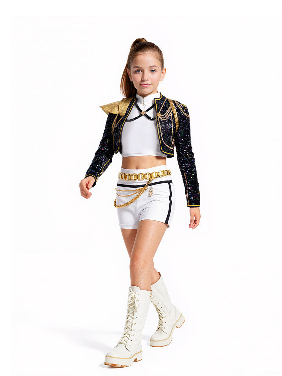 Korean Idol Inspired Colored Sequins Costume