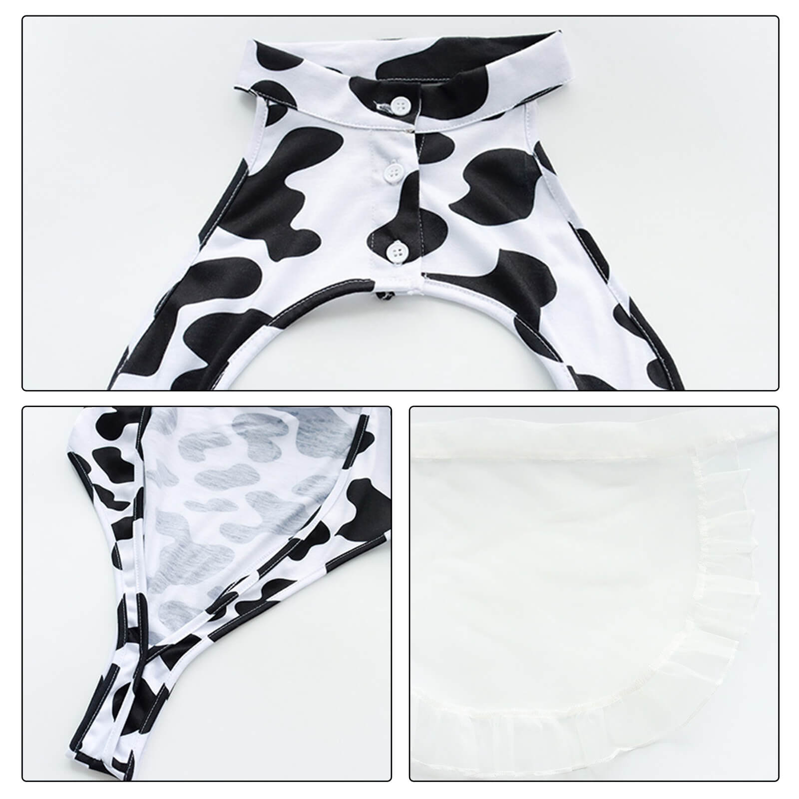 Cow Print Maid Anime Lingerie Lolita Japanese Hollow Out Cosplay Costume