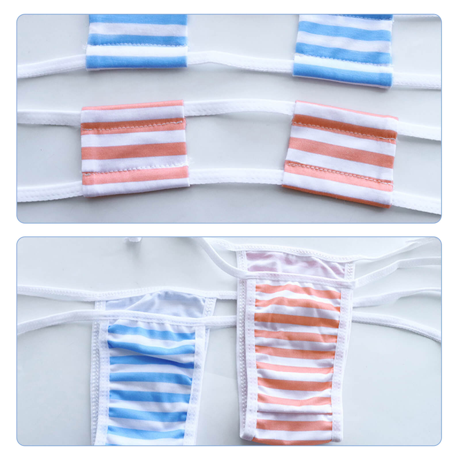 Anime Stripe Cosplay Lingerie Cute Micro Bikini Set Kawaii Bra and Panty