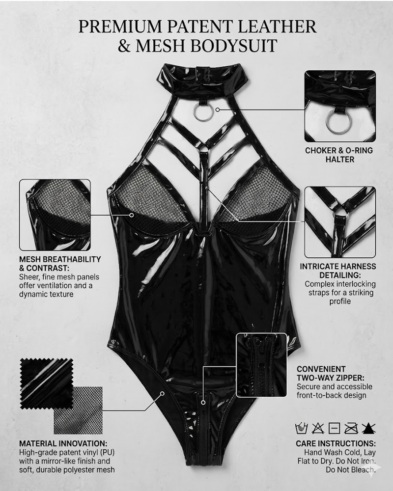 Witch Faux Leather Bodysuit