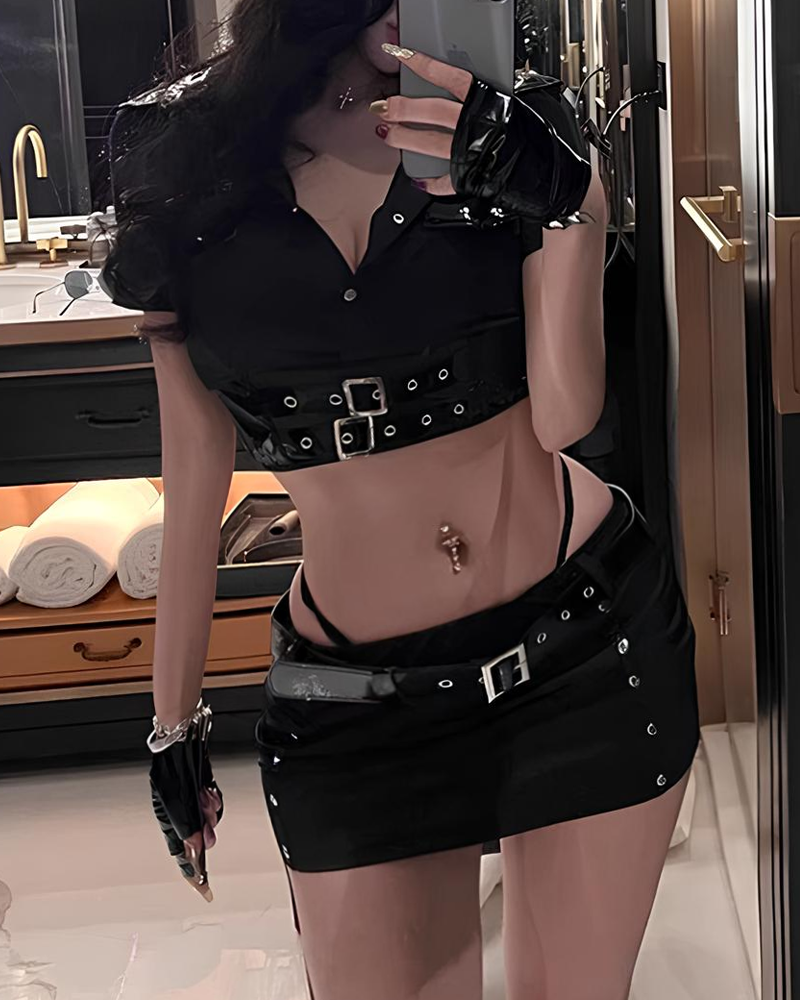 Police Officer Costume Mini Skirt Lingerie Set