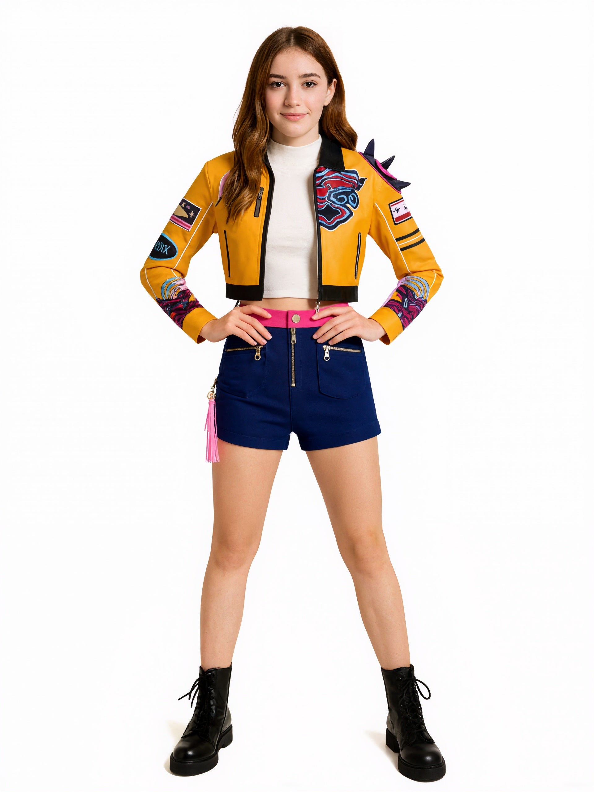 Cyber Girl Jacket and Shorts Set