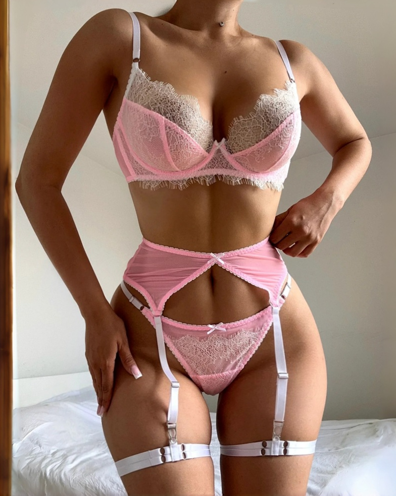 Lace Cut-Out Lingerie Set