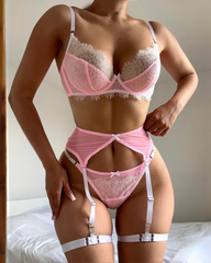 Lace Cut-Out Lingerie Set
