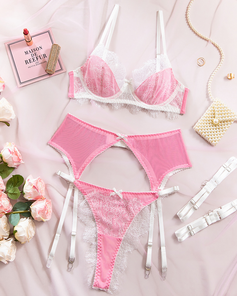 Lace Cut-Out Lingerie Set