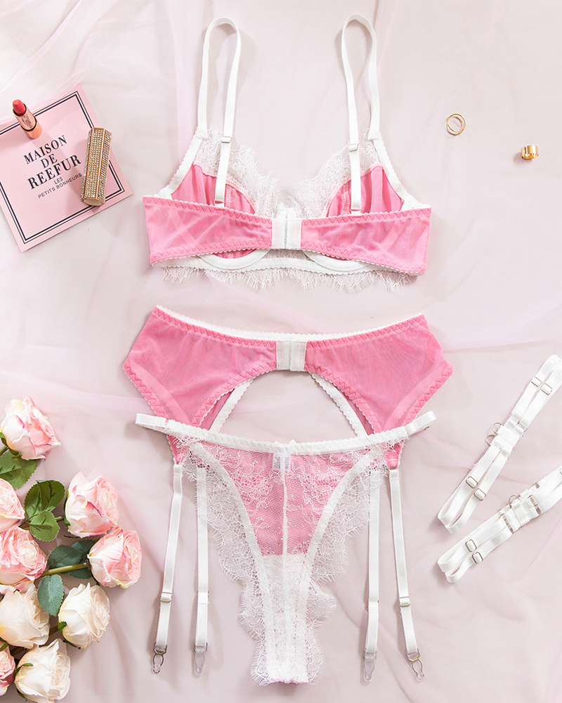 Lace Cut-Out Lingerie Set
