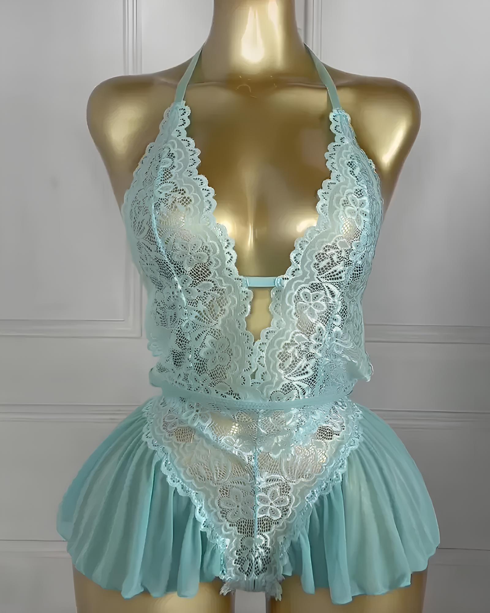 Women's Solid Color Lace Breathable Lingerie Teddy Bodysuit
