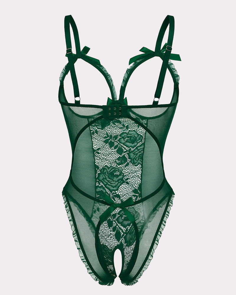 Crotchless Lace Mini Bodysuit