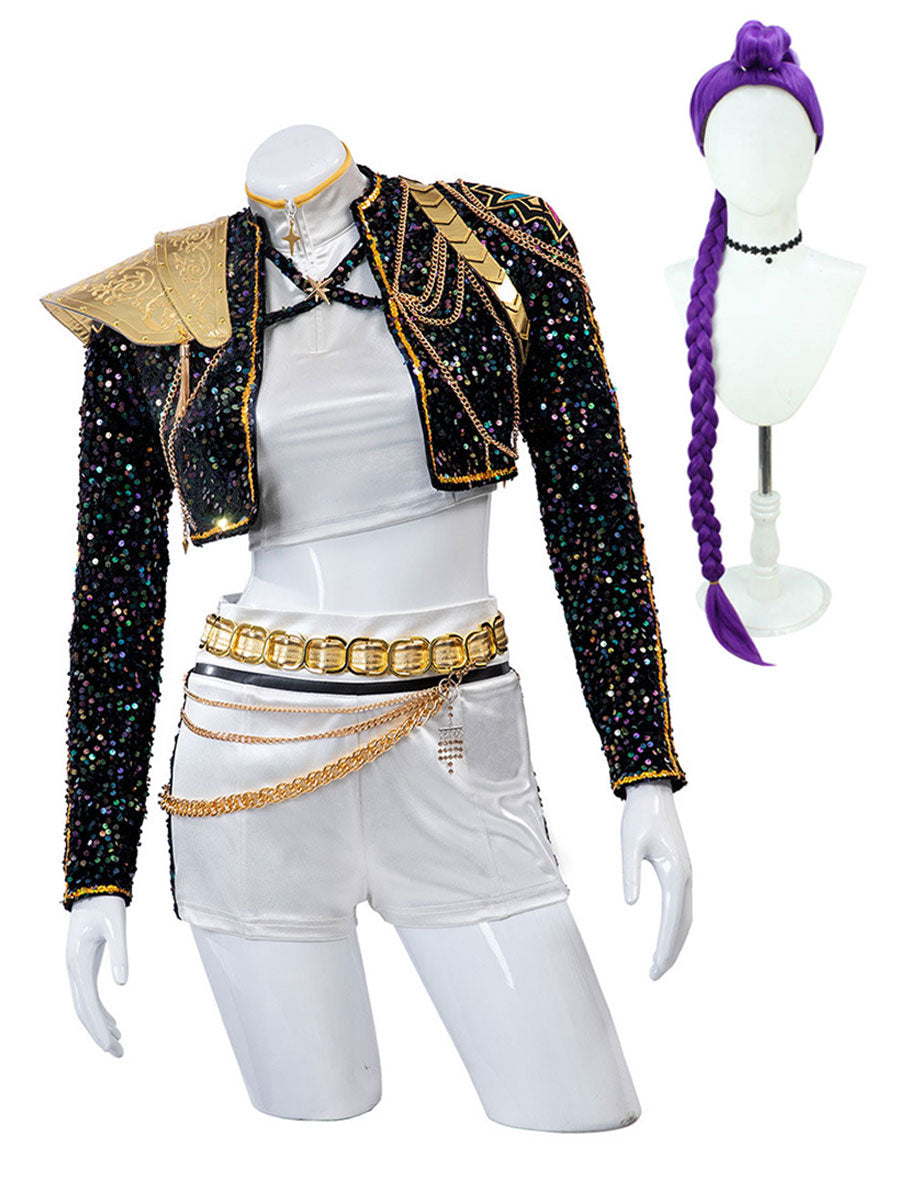 Korean Idol Inspired Colored Sequins Costume