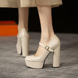 Chunky-Heel Platform Mary Jane Shoes