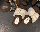 Buckled Fleece Slide Sandals