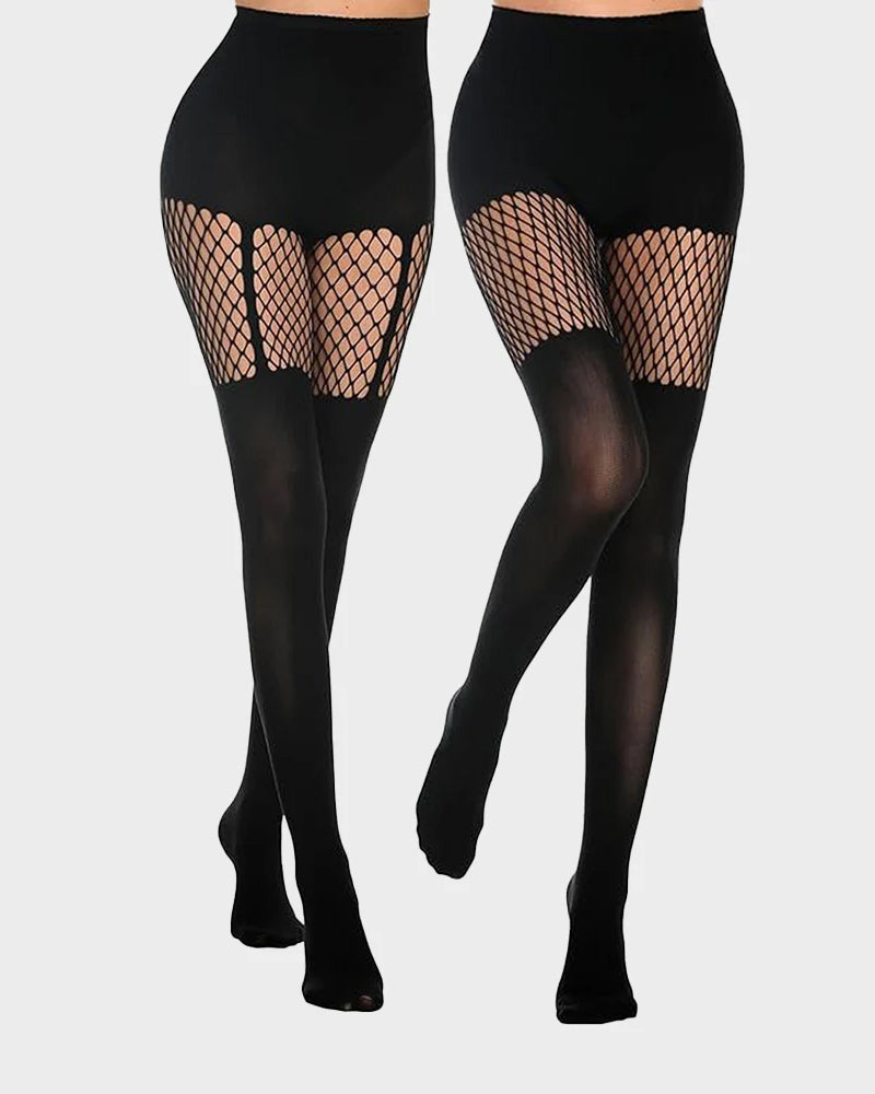 Mock Thigh High Stockings For Women Fishnet Tights Suspender Pantyhose  (bundle sale)