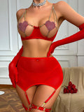 Mesh Miniskirt Garter Set