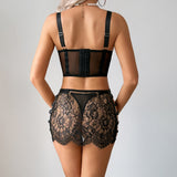 Lace Suspender Hip Dress