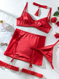 Hip Skirt Satin Push Up Suit