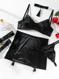 A Body-Hugging Skirt Color Satin Gathering Set