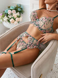 Floral Lace Embroidery See-Through Mesh