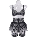 A Net Gauze Fluffy One-Piece Dress Set