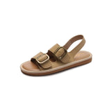 Flache Sandalen mit Schnalle