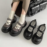 Adhesive-Strap Platform Mary Jane Shoes