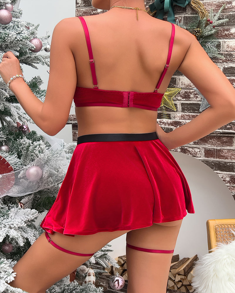 Christmas Velvet Heart Decoration Suit
