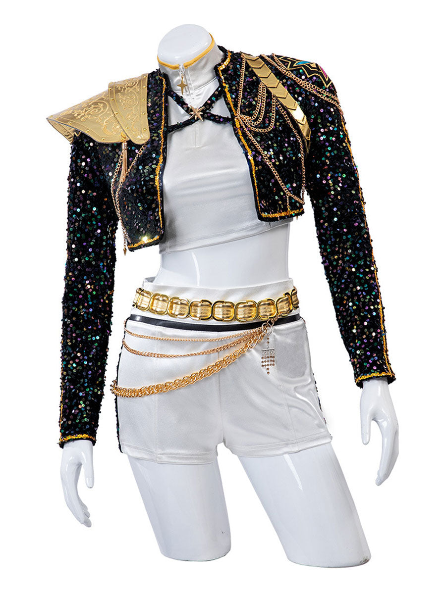 Korean Idol Inspired Colored Sequins Costume
