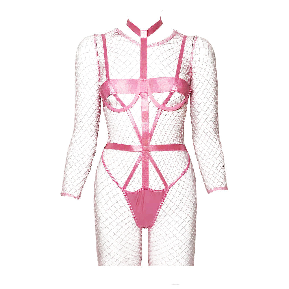 Choker Harness Fishnet Bodystocking Lingerie