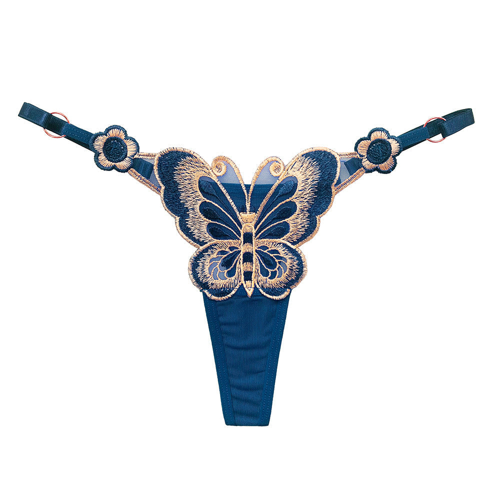 Butterfly Embroidered T-string Panty Strappy Sides Underwear