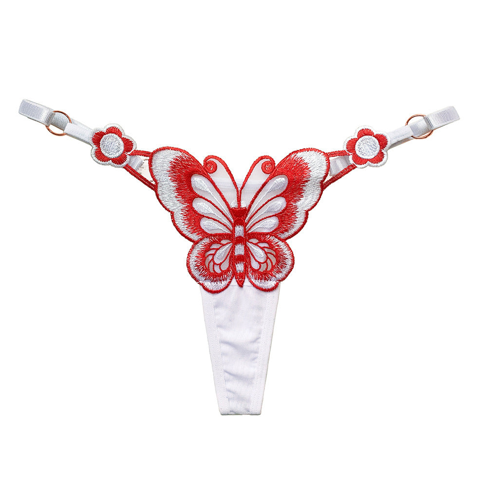 Butterfly Embroidered T-string Panty Strappy Sides Underwear
