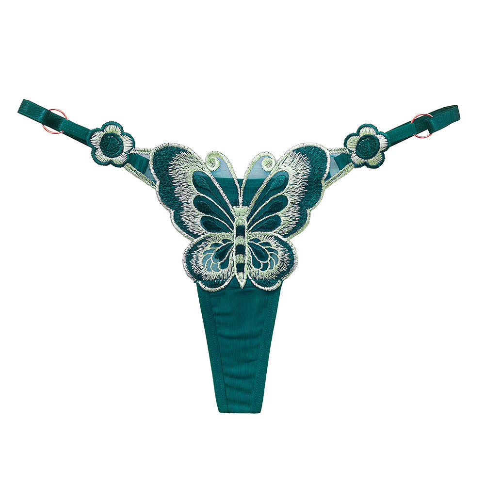 Butterfly Embroidered T-string Panty Strappy Sides Underwear