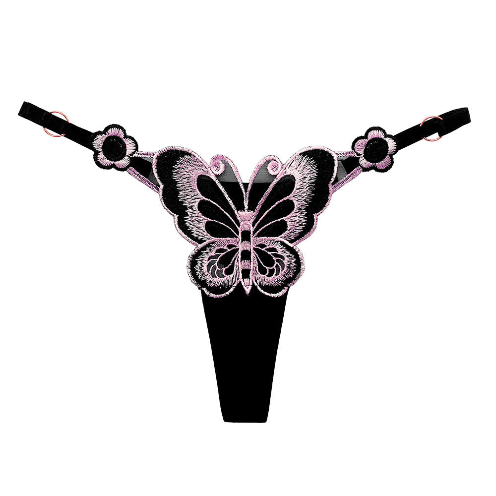Butterfly Embroidered T-string Panty Strappy Sides Underwear