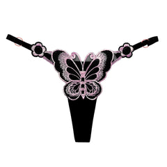 Butterfly Embroidered T-string Panty Strappy Sides Underwear