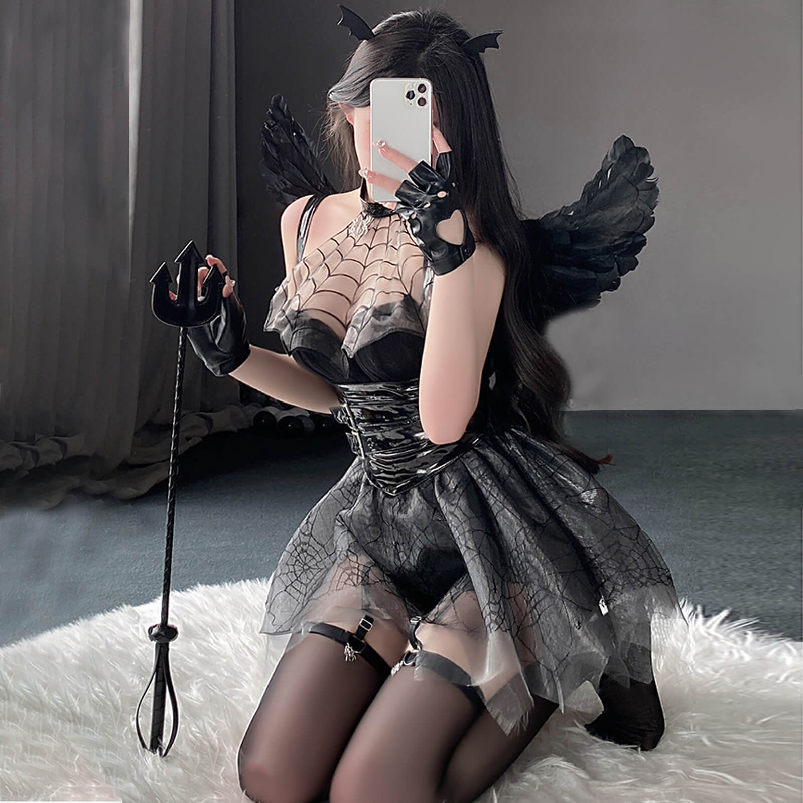 Spiderweb Mesh Lingerie Dress