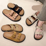 Schlichte Slide-Sandalen mit Doppelschnalle