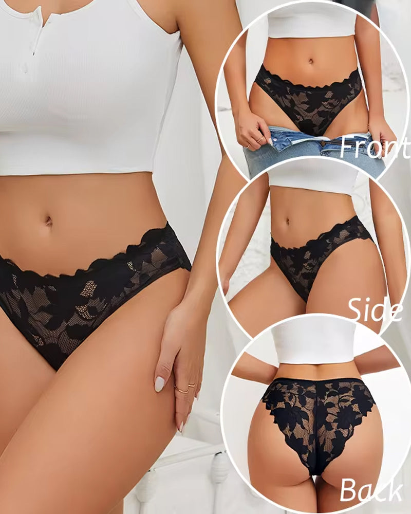 Women's Lace Floral Mesh Breathable Panties
