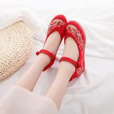 Elegant Cloud Embroidery Canvas Flats Shoes