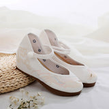 Elegant Cloud Embroidery Canvas Flats Shoes