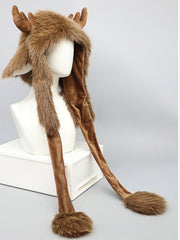 Faux Fur Christmas Deer Hat