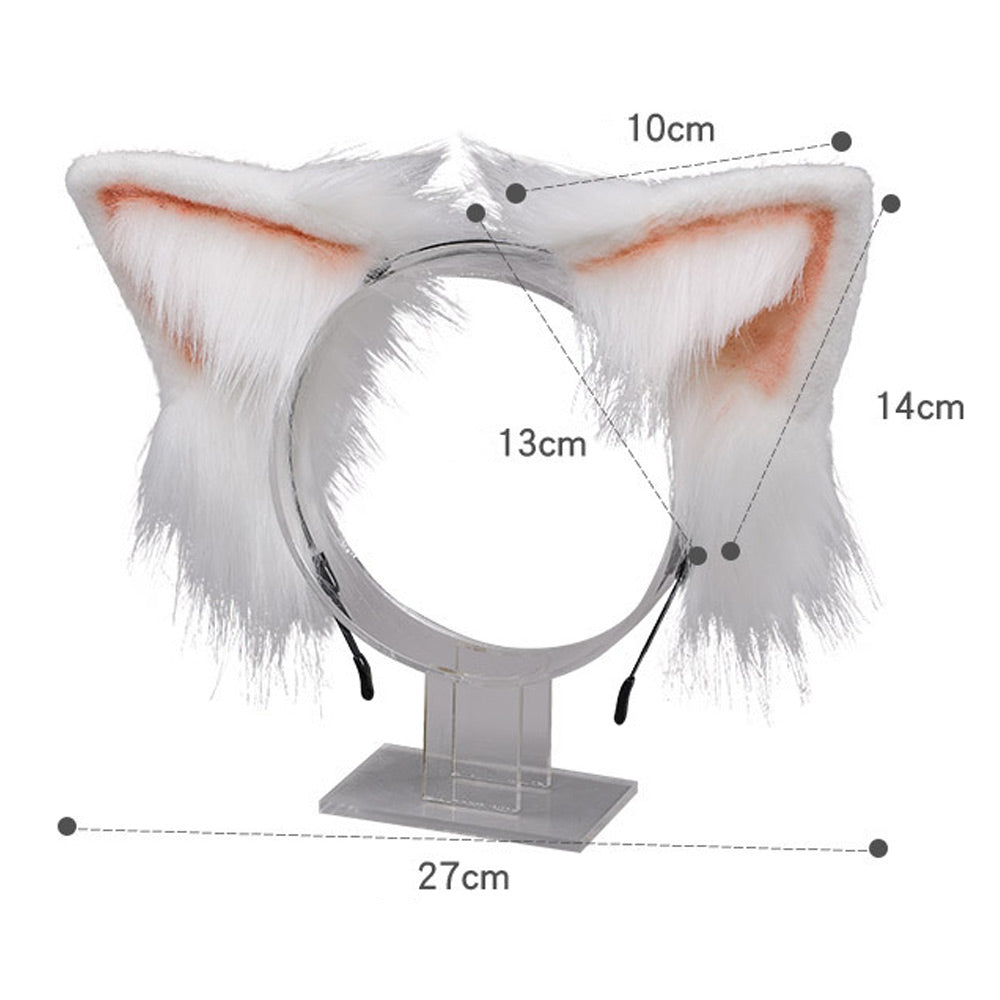 Fox Cosplay Outfit Anime Animal Costume Two Piece White Rib Knit Lingerie Set