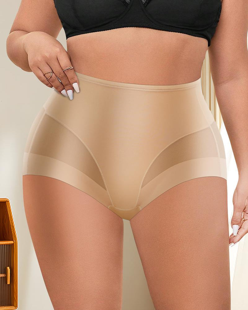 Stretchy Mesh Patchwork Tummy Control Butt Lifting Panties