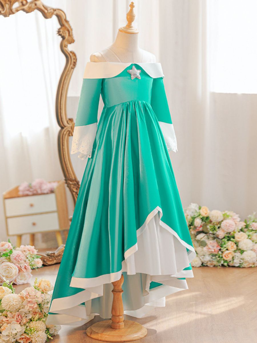 Girls Teal Fantasy Princess Gown
