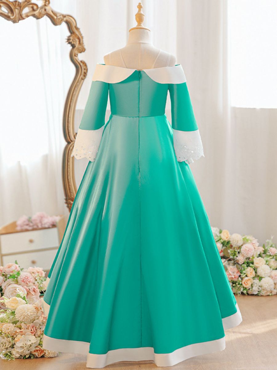 Girls Teal Fantasy Princess Gown
