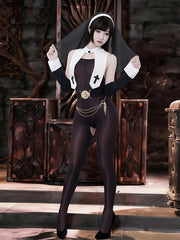 Gothic Battle Nun Cosplay Costume