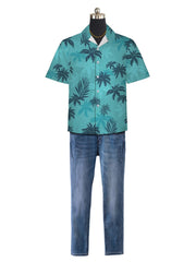 Men's Tropical Print Shirt w/ Jeans