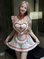 Heart Nurse Ruffled Mini Dress