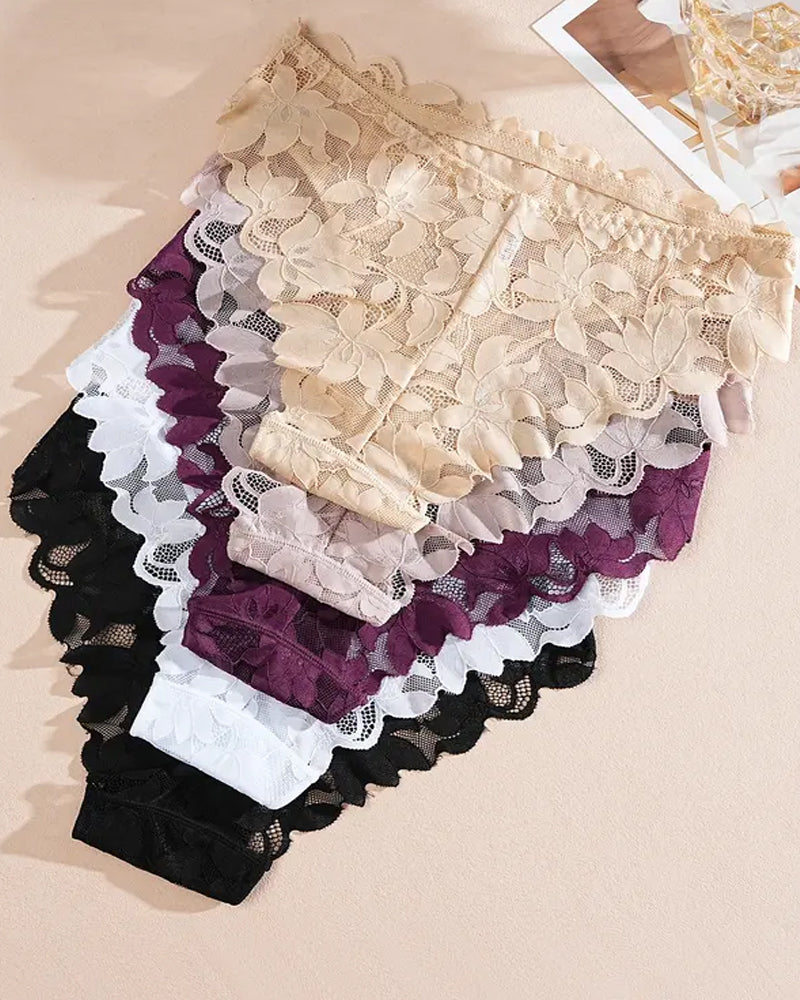 Women's Lace Floral Mesh Breathable Panties